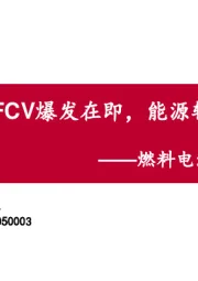燃料电池专题研究：FCV爆发在即，能源转型持续推进