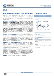 汽车：经销商调研信息反馈一：春节真空期提前，1月销售压力较大