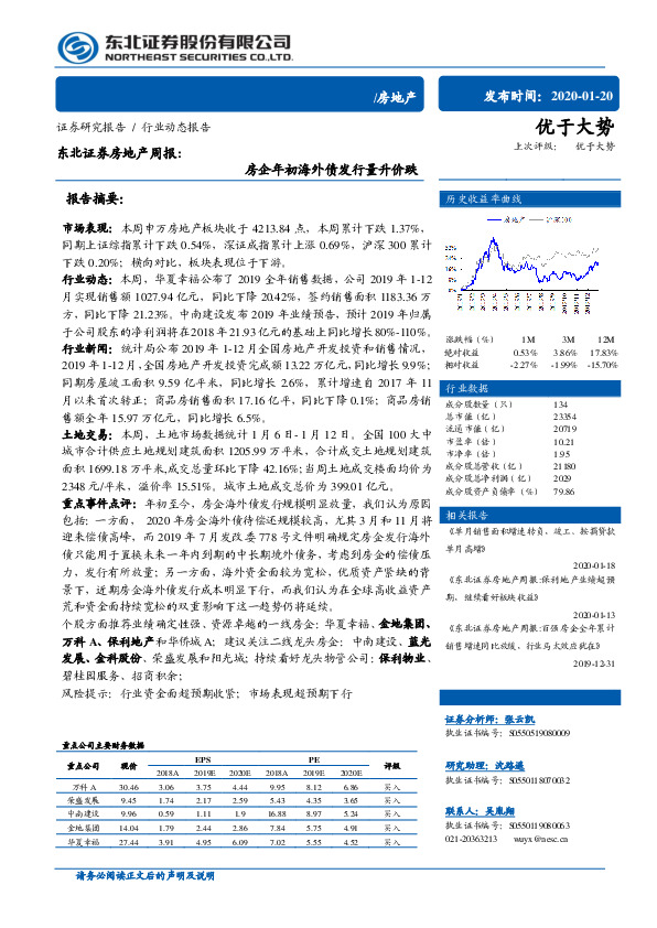 房地产周报：房企年初海外债发行量升价跌