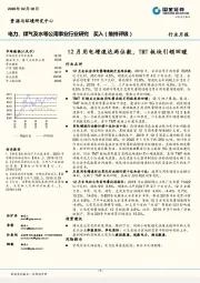 电力、煤气及水等公用事业行业研究：12月用电增速达两位数，TMT板块引领回暖