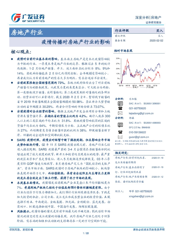 房地产行业深度分析：疫情传播对房地产行业的影响