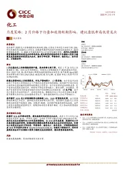 化工月度策略：2月价格下行叠加疫情短期影响，建议逢低布局优质龙头