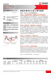 TMT一周谈之传媒：影视和游戏行业复工情况梳理