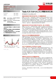 新能源车行业动态点评：Tesla或用无钴电池,关注磷酸铁锂返潮