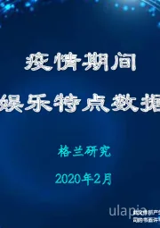 传媒行业：疫情期间：大众娱乐特点数据报告