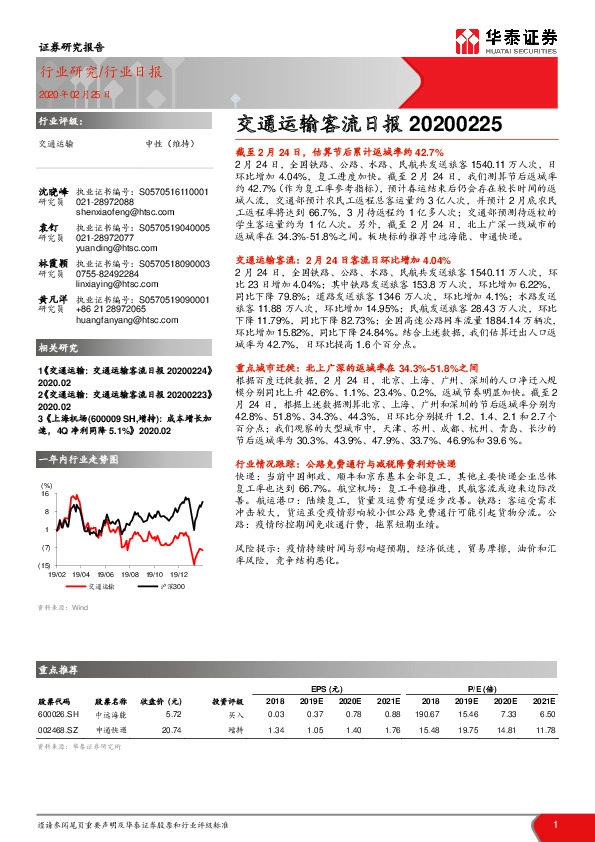 交通运输客流日报