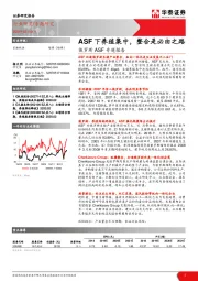 农林牧渔：俄罗斯ASF专题报告：ASF下养殖集中，整合是必由之路