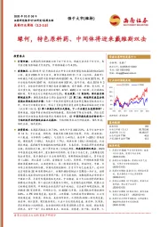 医药行业周报：缘何，特色原料药、中间体将迎来戴维斯双击