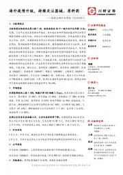 医药生物行业周报：海外疫情升级，持续关注器械、原料药