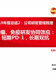 海外医药2019年报总结2：公司研发管线梳理肿瘤、免疫研发协同效应：短期PD-1，长期双抗