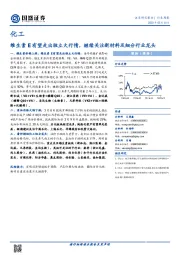 化工行业周报：维生素E有望走出独立大行情，继续关注新材料及细分行业龙头