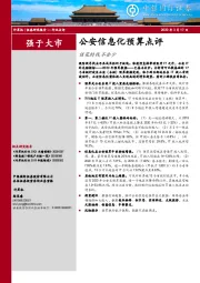 计算机：公安信息化预算点评-该花的钱不会少