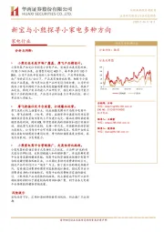 家电行业：新宝与小熊探寻小家电多种方向