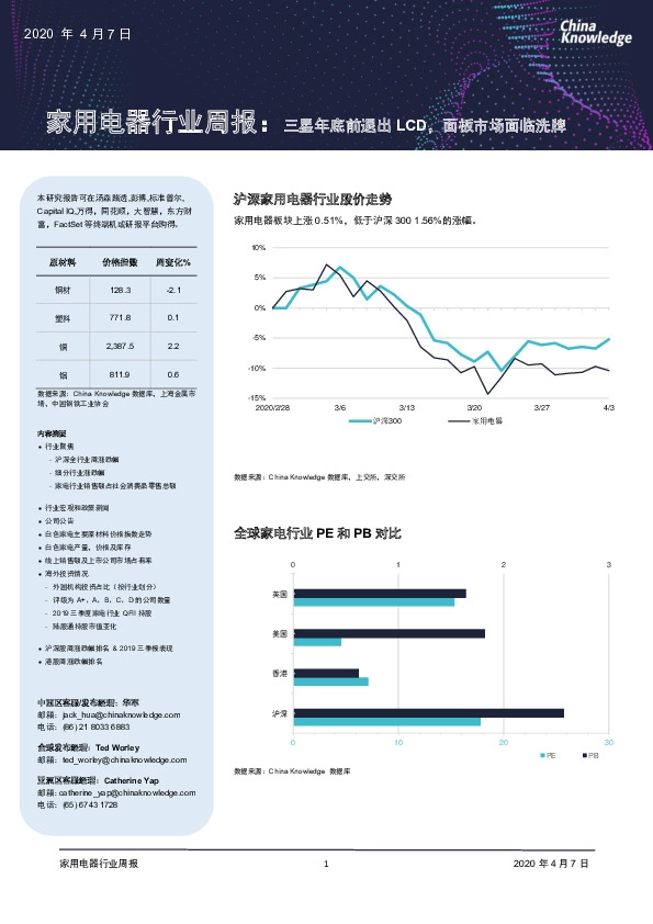 家用电器行业周报:三星年底前退出LCD,面板市场面临洗牌