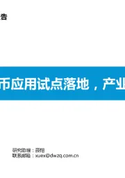计算机行业报告：央行数字货币应用试点落地，产业链迎来机会