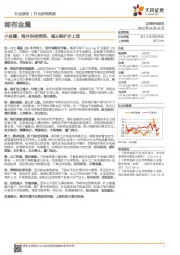 稀有金属行业研究周报:小金属:海外供给受限,锰&锆矿价上涨