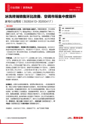 家电行业周报:冰洗终端销售环比改善,空调市场集中度提升