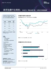 家用电器行业周报:白电巨头一季度业绩下滑;小家电市场表现亮眼