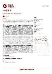 公用事业：煤价下跌中的火电投资机遇