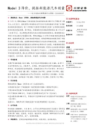 电力设备及新能源行业周报：Model3降价，提振新能源汽车销量