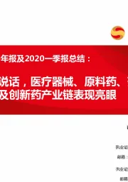 医药行业2019年报及2020一季报总结：数据会说话，医疗器械、原料药、药店及创新药产业链表现亮眼