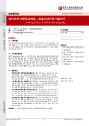 新能源光伏市场跟踪周报：国内光伏市场再现抢装，单晶电池价格小幅回升