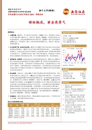 有色金属行业2019年报及2020一季报总结：锂钴触底，黄金高景气