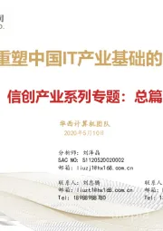 信创产业系列专题：总篇：信创，重塑中国IT产业基础的中坚力量