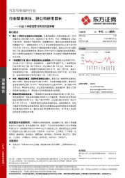 汽车与零部件行业1季度经营分析及投资策略:行业整体承压,好公司逆市增长