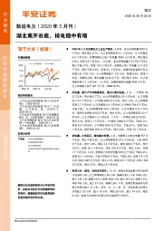 数说电力（2020年5月刊）：湖北离开谷底，核电稳中有增