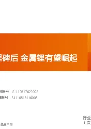 稀有金属行业深度研究:经过CTP里程碑后 金属锂有望崛起