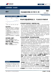 非金属建材周报（20年第21周）：两会促进基建持续发力，行业运行不断向好