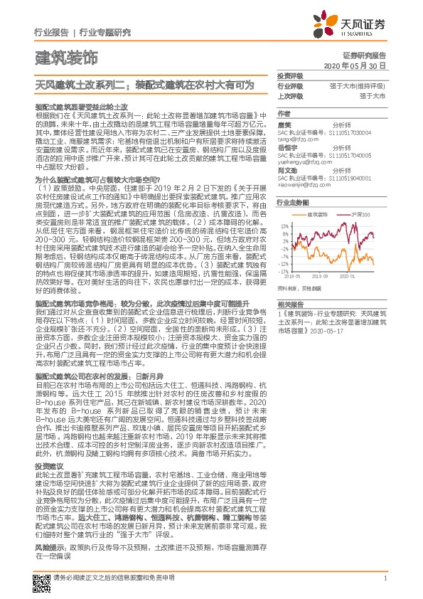 建筑装饰：天风建筑土改系列二：装配式建筑在农村大有可为