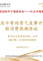 家电行业2020年中期策略会——行业专题策略报告：平淡中等待景气度攀升，新消费热潮再起