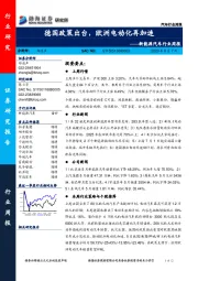 新能源汽车行业周报：德国政策出台，欧洲电动化再加速