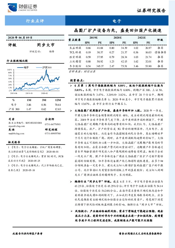 电子行业点评：晶圆厂扩产设备为先，盛美回归国产化提速