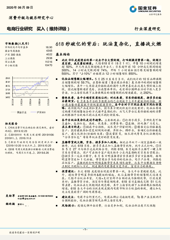 电商行业研究：618秒破亿的背后：玩法复杂化，直播战火燃