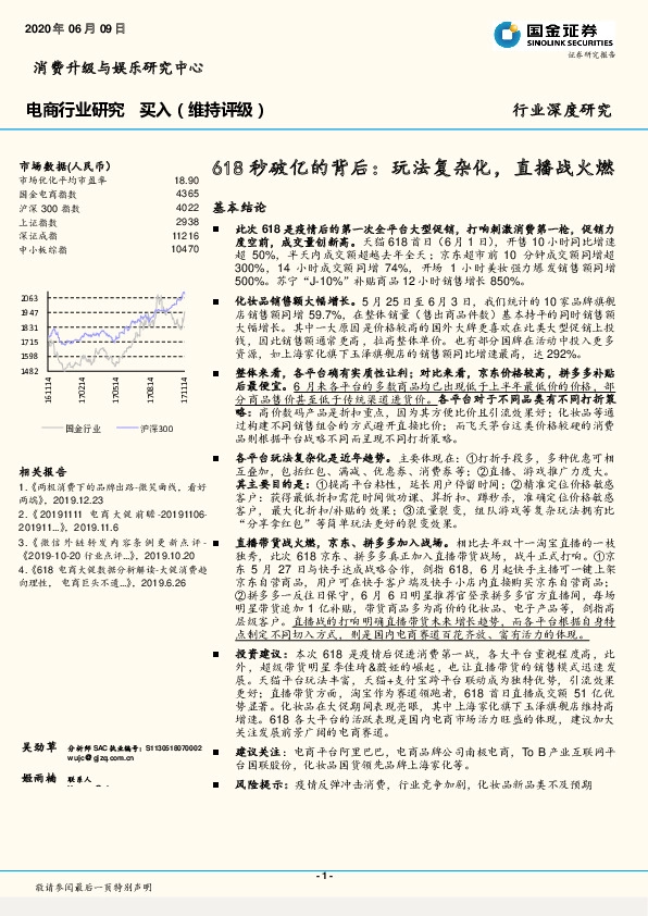 电商行业研究：618秒破亿的背后：玩法复杂化，直播战火燃
