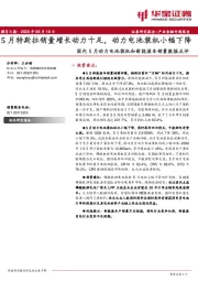 国内5月动力电池装机和新能源车销量数据点评：5月特斯拉销量增长动力十足，动力电池装机小幅下降