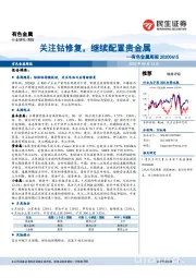 有色金属周报：关注钴修复，继续配置贵金属