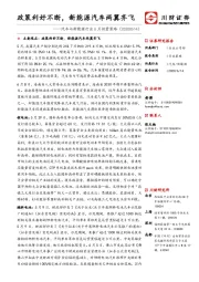 汽车与新能源行业6月投资策略：政策利好不断，新能源汽车两翼齐飞
