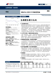 保险行业2020年中期投资策略：长期增长潜力未改