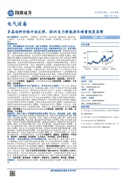 电气设备行业周报：多晶硅料价格开始反弹，欧洲6月新能源车销量恢复高增