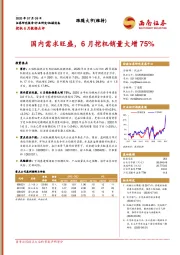 挖机6月数据点评：国内需求旺盛，6月挖机销量大增75%