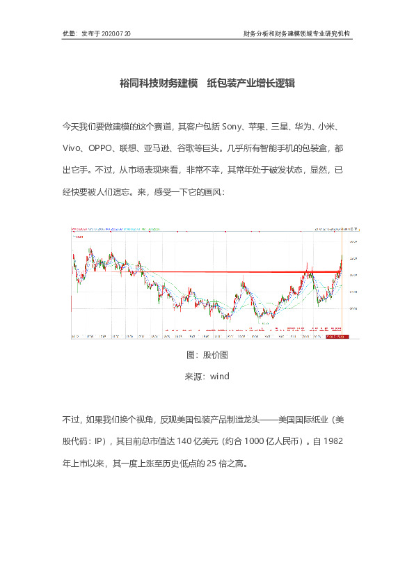 裕同科技财务建模 纸包装产业增长逻辑