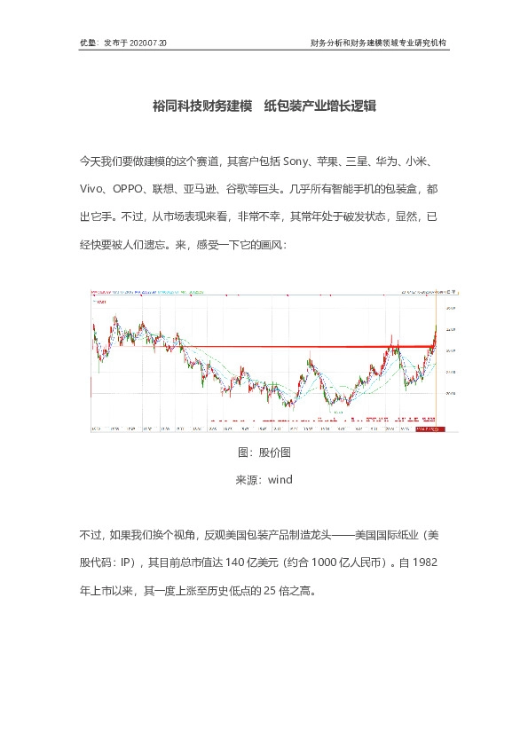 裕同科技财务建模 纸包装产业增长逻辑