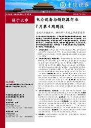 电力设备与新能源行业7月第4周周报：光伏产业链提价，特斯拉二季度交付量超预期