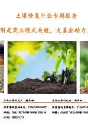 土壤修复行业专题报告：土地利用是商业模式关键，大基金助力产业发展