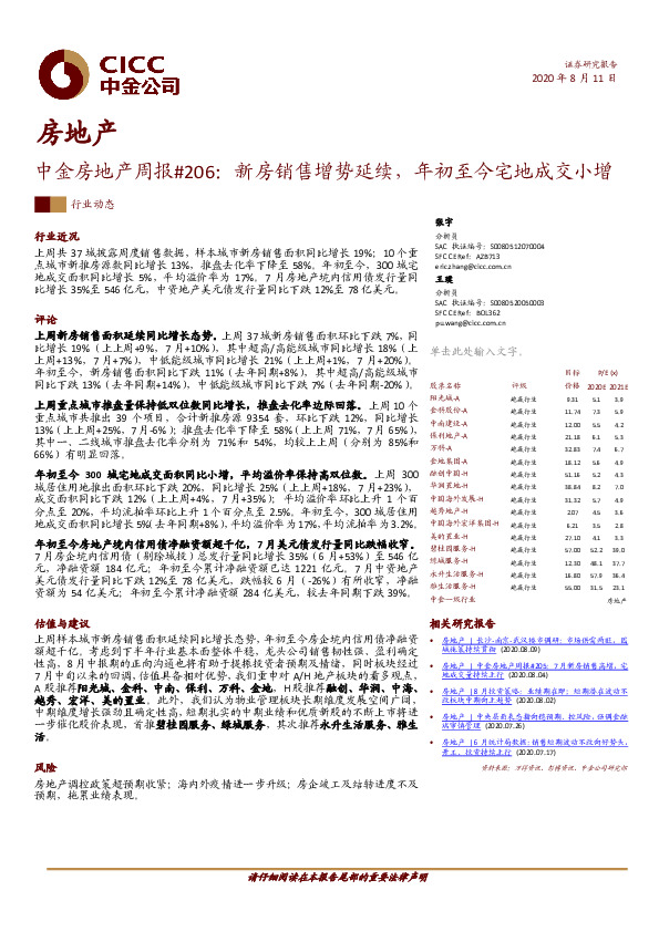 中金房地产周报#206：新房销售增势延续，年初至今宅地成交小增