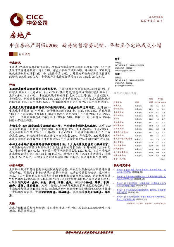 中金房地产周报#206：新房销售增势延续，年初至今宅地成交小增